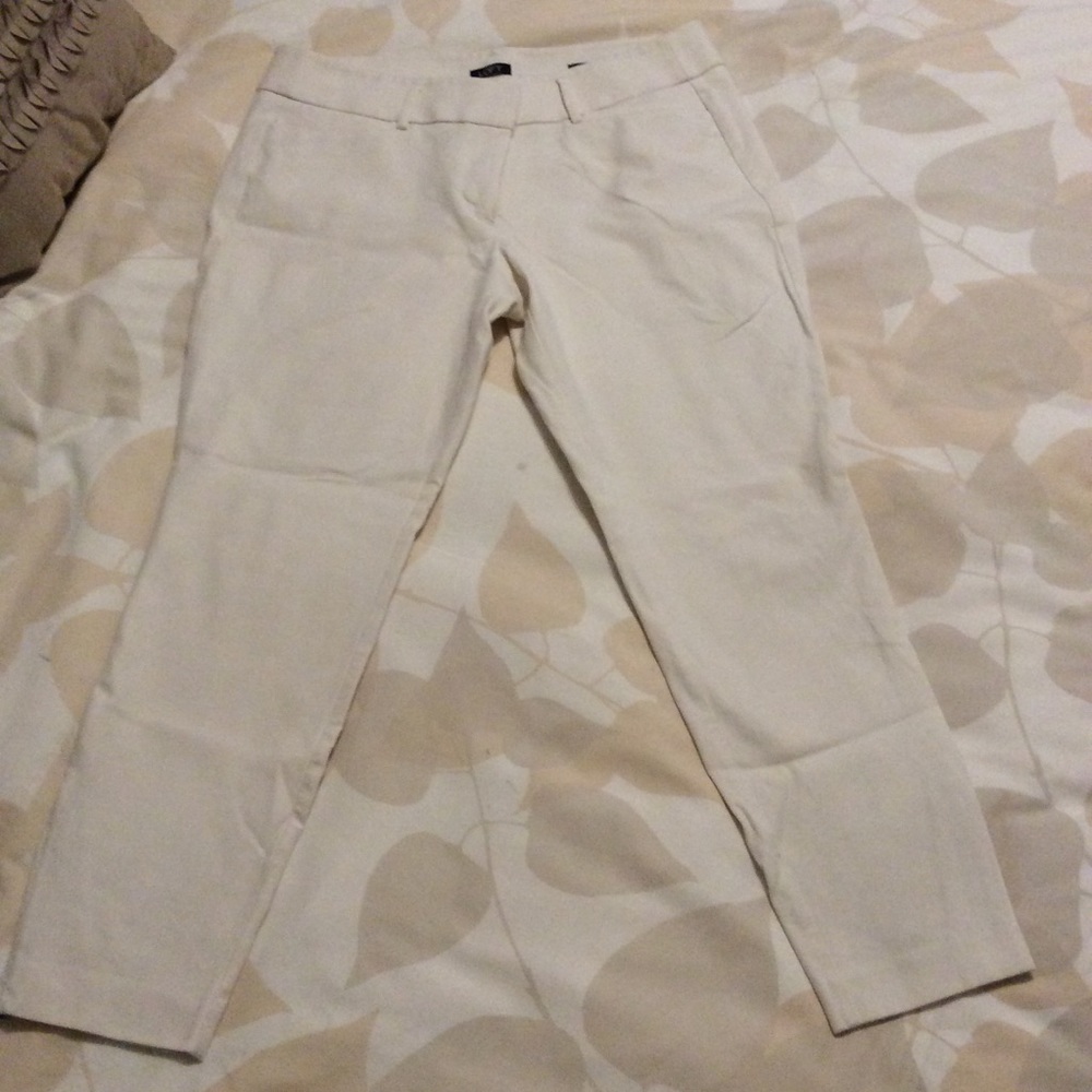 LOFT Cream Ankle Pants, Size 12, Marisa Fit